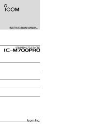 IC-M700PRO Instruction Manual - ICOM Canada