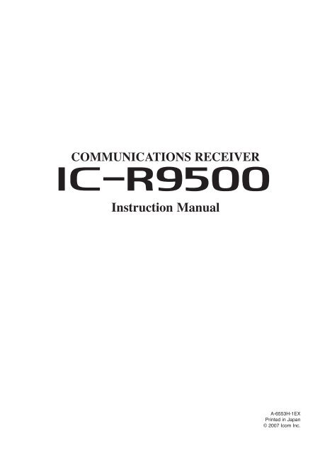 IC-R9500 Manual - ICOM Canada