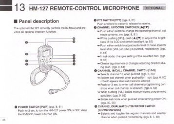 - 13 HM-127 REMOTE-CONTROL MICROPHONE r: - ICOM Canada