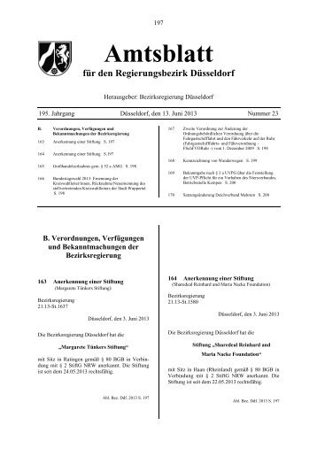 Amtsblatt - Bezirksregierung DÃ¼sseldorf