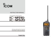 IC-M91D/M92D Instruction Manual - ICOM Canada