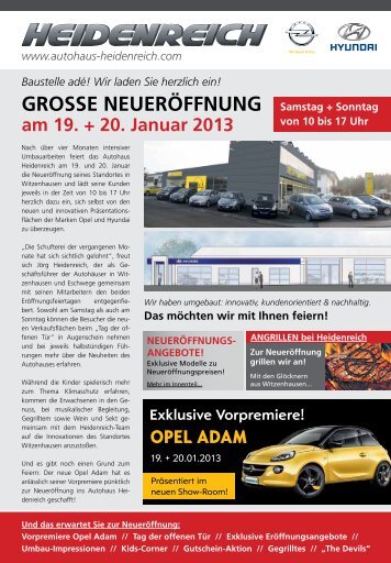 GROSSE NEUERÃ–FFNUNG - Autohaus Heidenreich