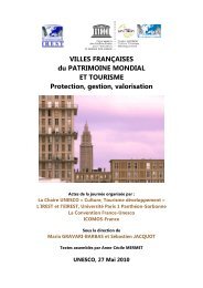 Villes franÃ§aises du Patrimoine Mondial et tourisme - Icomos