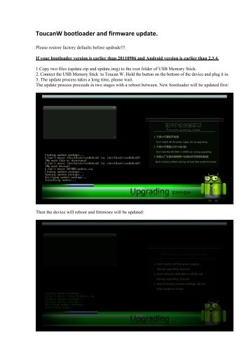 bootloader and firmware update ToucanW - iconBIT