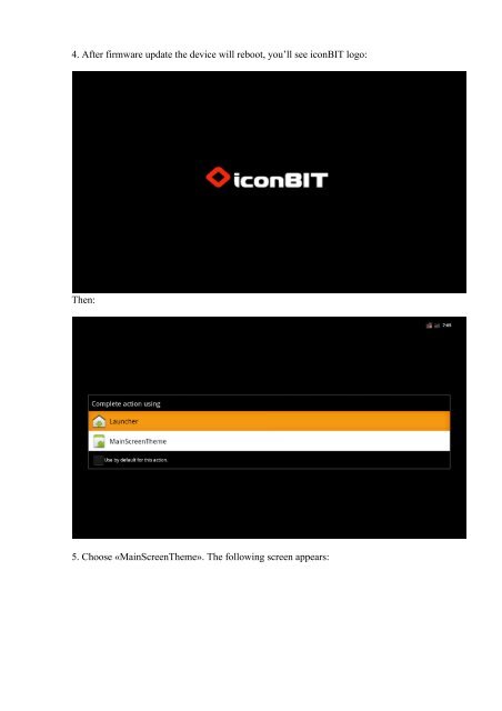 bootloader and firmware update ToucanW - iconBIT