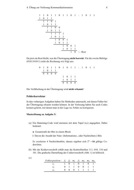 Â¨Ubung zur Vorlesung Kommunikationsnetze