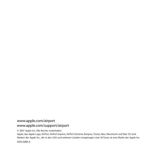 AirPort Express Installationshandbuch 5.1 - Support - Apple