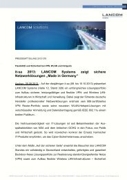 it-sa 2013: LANCOM Systems zeigt sichere NetzwerklÃ¶sungen ...
