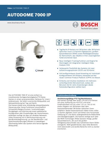 AUTODOME 7000 IP - Bosch Security Systems