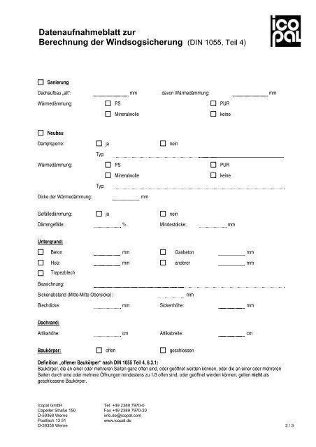 Windsogsicherung - Icopal GmbH