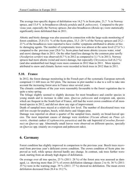 Forest Condition in Europe - ICP Forests