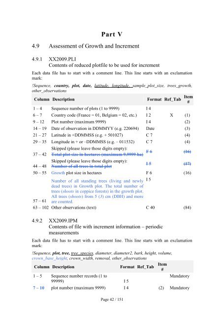 Form 5a - ICP Forests