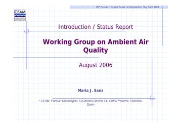 Working Group on Ambient Air Quality - ICP Forests