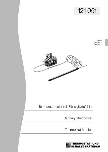 Temperaturregler mit Flüssigkeitsfühler Capillary Thermostat ...