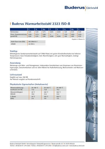 Buderus W armarbeitsstahl 2323 ISO-B l ... - Buderus Edelstahl Gmbh