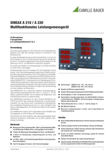 Datenblatt A210/A 220 - PEWA Messtechnik GmbH