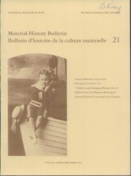 Material History Bulletin Bulletin d'histoire de la culture materielle 21