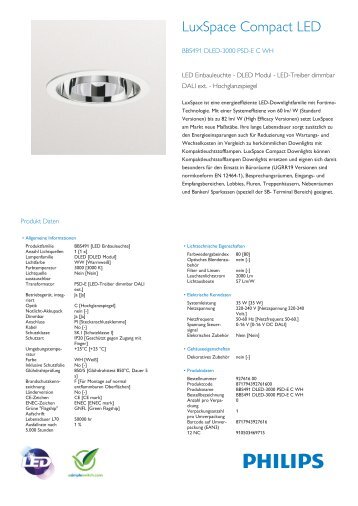 Product Leaflet: BBS491/BBS499, WeiÃŸ - Philips