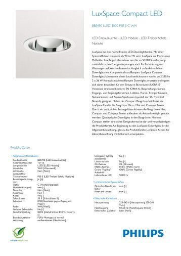 Product Leaflet: BBS490/BBS498, WeiÃŸ - Philips