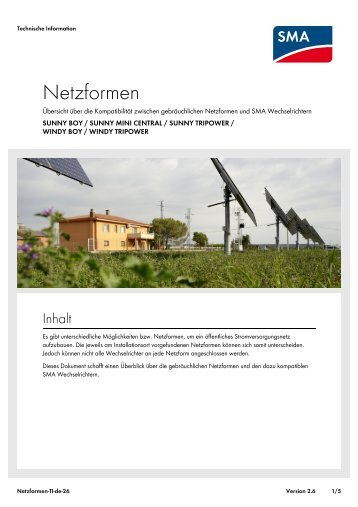 Netzformen - SMA Solar Technology AG