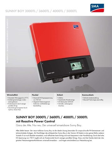 Sunny Boy 3000TL / 3600TL / 4000TL / 5000TL - SMA Solar ...