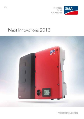 Next Innovations 2013 - SMA Solar Technology AG