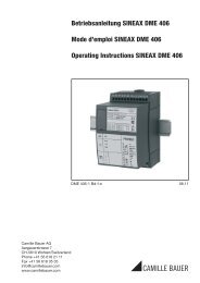 Mode d'emploi - Camille Bauer AG