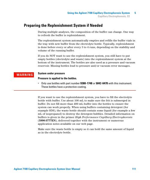 Introduction to the Agilent 7100 Capillary Electrophoresis System