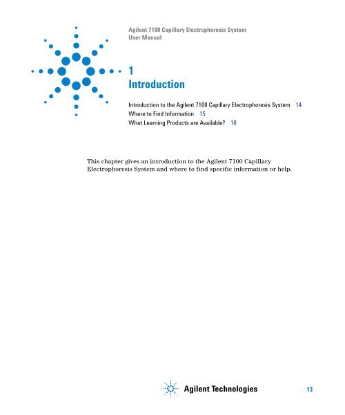 Introduction to the Agilent 7100 Capillary Electrophoresis System
