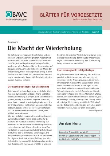 Die Macht der Wiederholung - BAVC