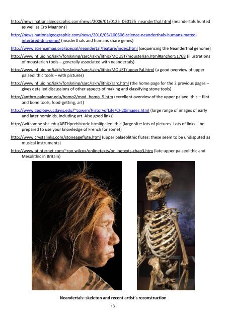 Prehistory from the Earliest Humans - The University of Nottingham