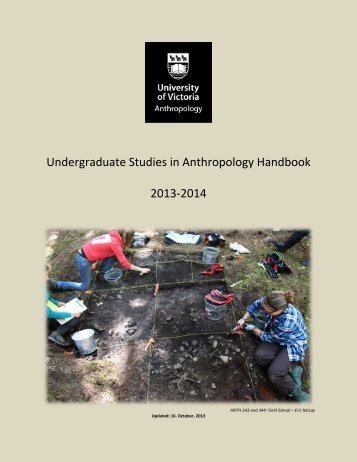 Undergraduate Studies in Anthropology Handbook 2013-2014