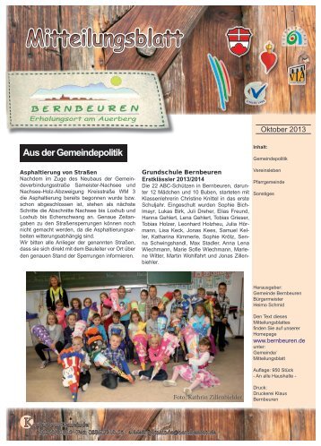 Mitteilungsblatt Oktober 2013 - Bernbeuren