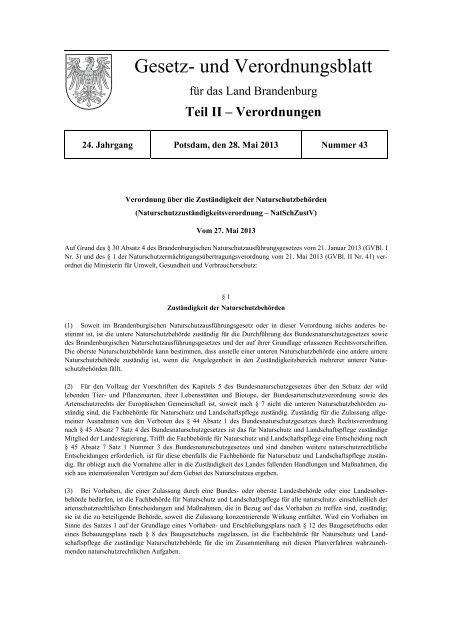 Gesetz- und Verordnungsblatt Teil II, 2013, Nummer 43 - BRAVORS