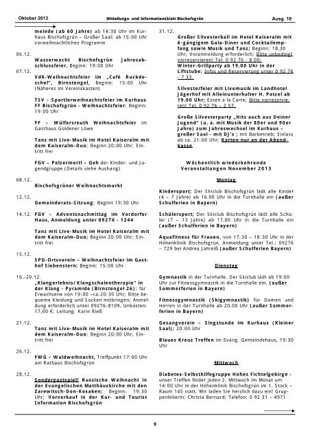 35. Jahrgang Freitag, den 25. Oktober 2013 Nummer ... - BischofsgrÃ¼n