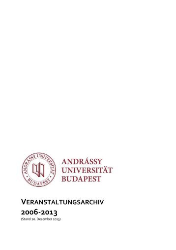 AUB-Veranstaltungsarchiv - AndrÃ¡ssy UniversitÃ¤t Budapest