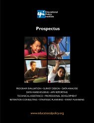 New EPI Research Brochure - Educational Policy Institute