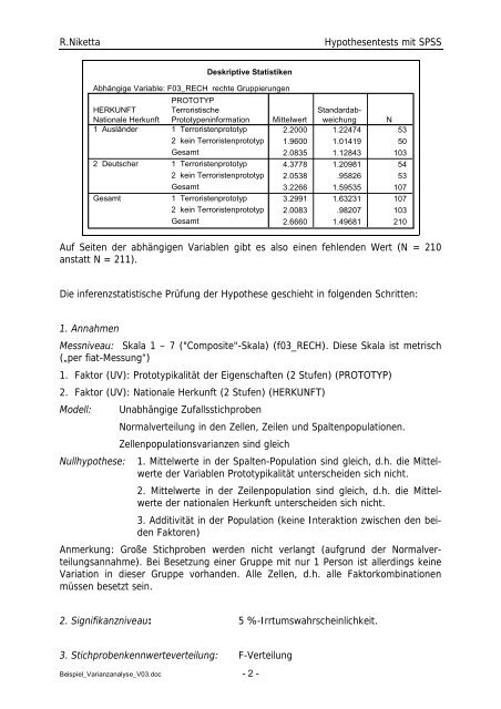 Beispiel fÃ¼r eine zweifaktorielle Varianzanalyse - Eigene WWW ...