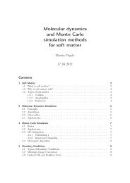 Molecular dynamics and Monte Carlo simulation methods for soft ...