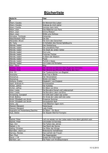 Komplette BÃ¼cherliste als PDF - Bad Endbach