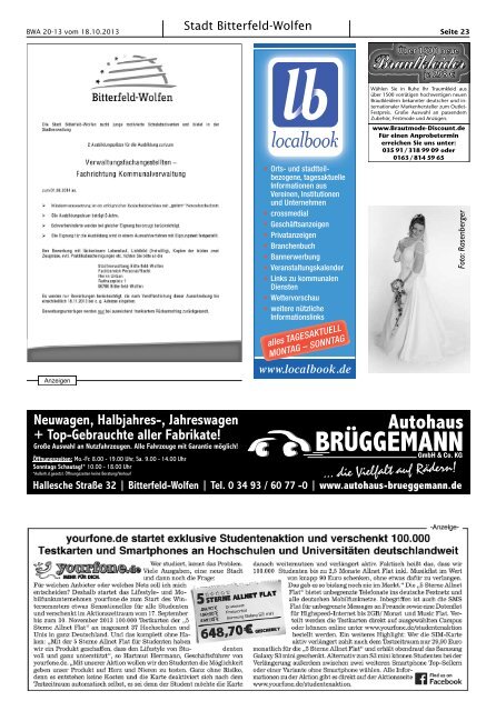 Amtsblatt 20-13 erschienen am 18.10.2013.pdf - Stadt Bitterfeld ...