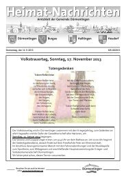 Volkstrauertag, Sonntag, 17. November 2013 - Gemeinde ...