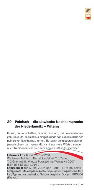 20 Polnisch â€“ die slawische Nachbarsprache der ... - Cottbus