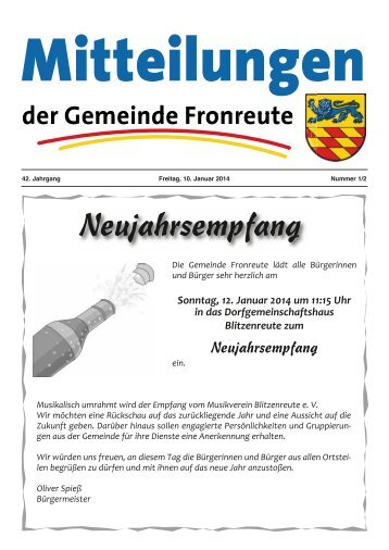 Mitteilungsblatt vom 10.01.2014 - Fronreute