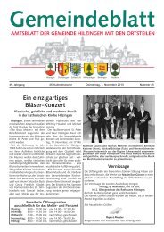 Gemeindeblatt KW 45 - Gemeinde Hilzingen