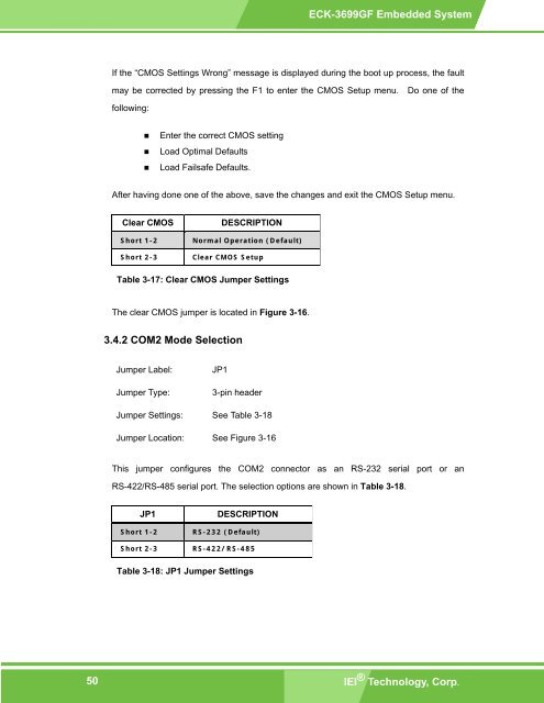 ECK-3699GF Embedded System User Manual - ICP America