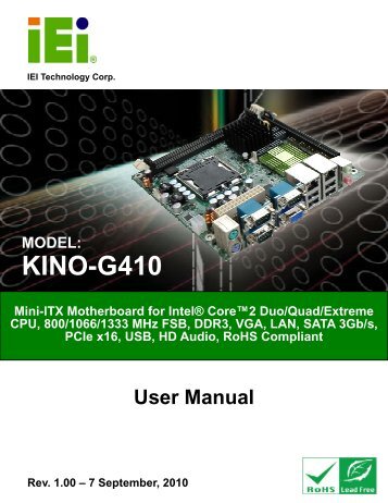 KINO-G410 Mini-ITX Motherboard - ICP America