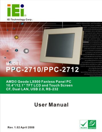 PPC-2710/PPC-2712 Panel PC User Manual - ICPDAS-EUROPE