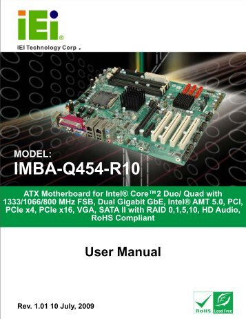 IMBA-Q454-R10 User Manual - iEi
