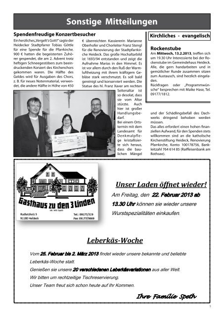 Mitteilungsblatt Februar 2013 - Heideck